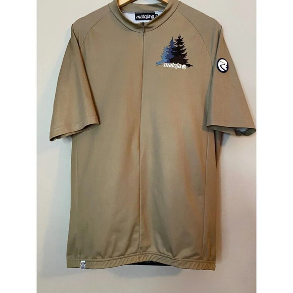 MALOJA Mens SS Zip Cycling Bike Jersey in Tan Pockets Size XXL Soul in the Woods - Picture 3 of 16